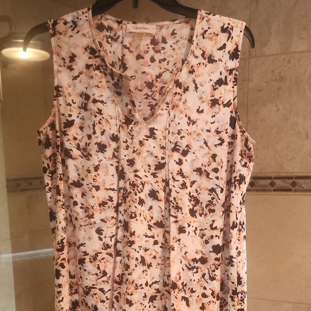 Calvin Klein Women's Abstract Sleeveless Blouse